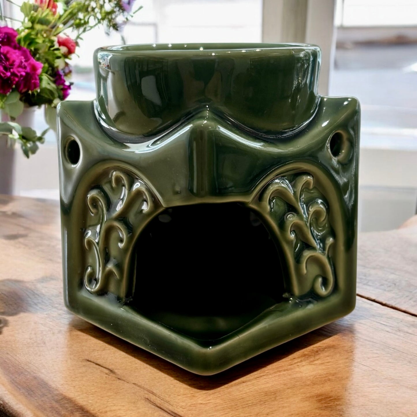 Green Square Buddha Head - Burner