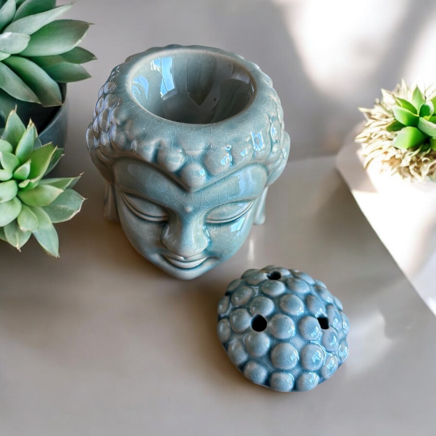 Green Thai Buddha Head - Burner