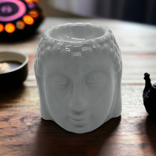 White Buddha Head - Burner